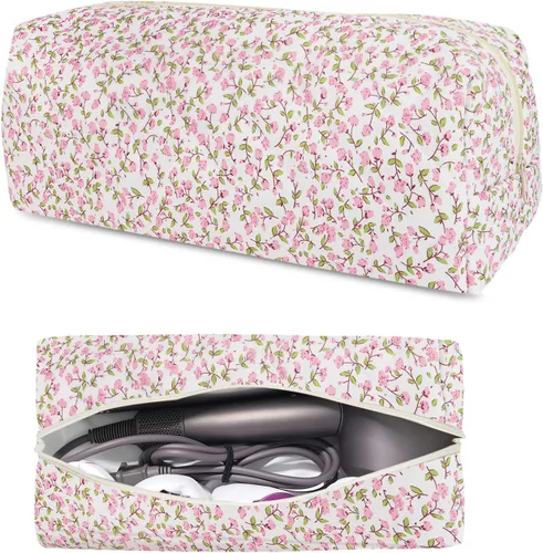 Vista 9 de Herramientas para el cabello Bolsa de transporte de viaje, bolsa floral acolchada para Shark Flexstyle Azul
