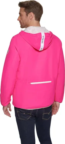 Vista 4 de GUESS Cortavientos con capucha para hombre