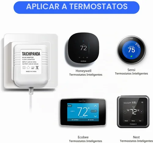 Vista 5 de Transformador de 24 voltios, adaptador de cable C para termostato Nest Honeywell Ecobee y Sensi, transformador de timbre compatible con timbre