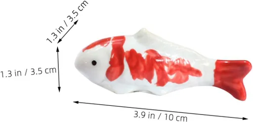 Vista 2 de 2Pcs Ceramic Floating Fish Ornament Aquarium Decoration Fish Tank Figurine Stylish Statue for Ponds Desktop Bird Bath Pool Decor