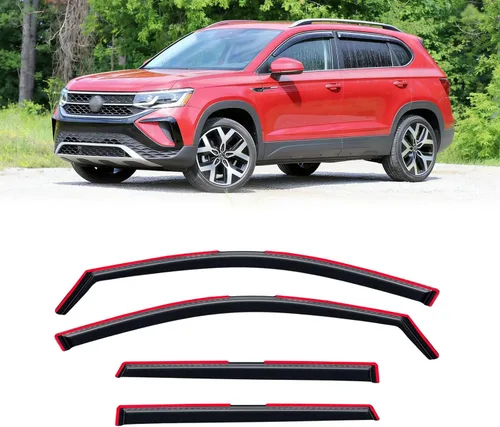 Vista 68 de Visor de ventana para Toyota Tacoma de cabina doble 2005-2015, protectores de lluvia de canal abierto, deflector de ventilación, protector solar