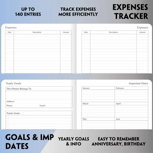 Vista 72 de 26-27 Academic Planner - Weekly and Monthly Planner, Jul 2026 - Jun 2027, Holidays, Contacts and Notes Pages, Vegan Leather Cover, Elastic Closure