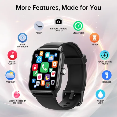 Vista 7 de Tensky Reloj inteligente para hombres/mujeres, reloj inteligente de actividad HD de 1.85 pulgadas para Android/iPhone/Samsung/(llamada Bluetooth)