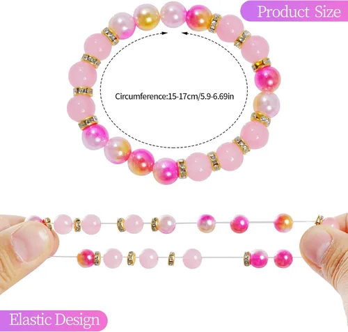 Vista 3 de Dxhycc 24 piezas de pulseras de princesa para niñas, pulseras con cuentas para niñas pequeñas, conjunto de joyería de disfraz para niñas
