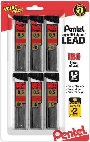 Minas de recambio Pentel Super Hi Polymer, 2 pulgadas, 90 piezas (C25BPHB3-K6)