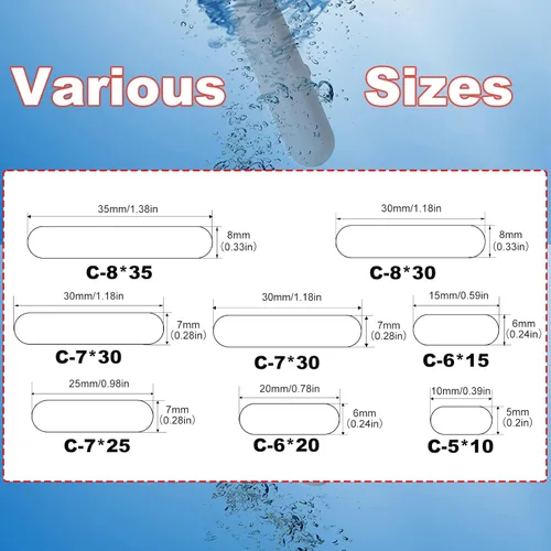 Vista 2 de 8 piezas de barras de agitación magnéticas PTFE para agitador magnético, barras de mezcla de imanes blancos, formas cilíndricas, 8x35mm, 8x30mm