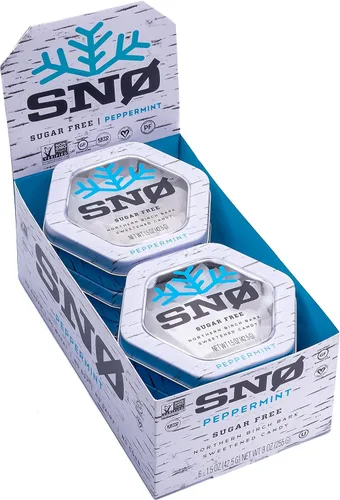 Vista 9 de Surtido de menta KETO Xylitol Candy Chips (paquete de 3) – SNØ lata de 1.5 onzas – Caramelo sin azúcar con solo 2 ingredientes Bajo