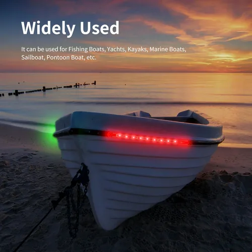Vista 7 de RVZONE Luces de navegación para barcos, iluminación de navegación para barcos LED, iluminación marina para pesca nocturna, luces rojas y verdes