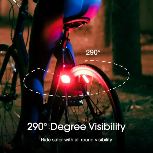 Vista 4 de Lumos Firefly - Sistema de luz inteligente para bicicleta, sincronización de luz LED delantera y trasera, brillo personalizado, patrón de flash