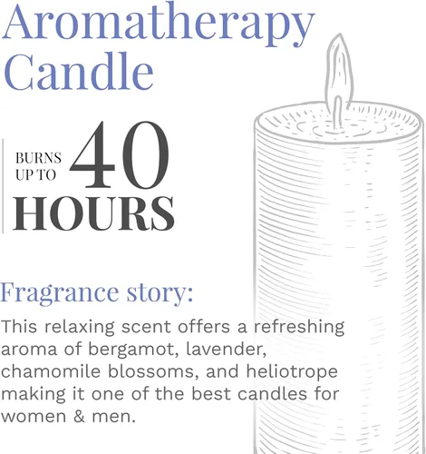 Vista 4 de CANDLE-LITE Fragancia perfumada fresca de brisa de lavanda, una vela de aromaterapia de 3 mechas de 10 onzas con 20-40 horas de tiempo