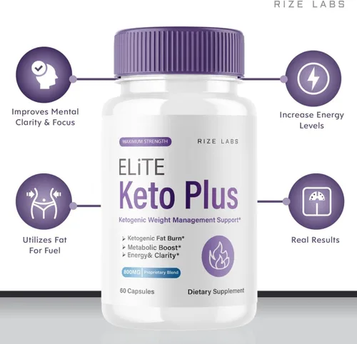 Vista 6 de rize labs Cápsulas Elite Keto Plus, apoyo para la pérdida de peso, píldoras premium para la salud general, suplemento de fórmula de máxima fuerza