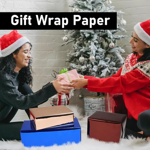 Vista 6 de NESCCI Papel de regalo metálico marrón, papel de color sólido, papel de regalo perfecto para bodas, día de San Valentín, cumpleaños, Navidad, baby
