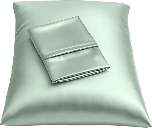 Vista 19 de ShopBedding - Lujosa funda de almohada de satén para el cabello, 2 unidades, satinada, estándar, con cremallera, estampado de cebra marrón, Blissford