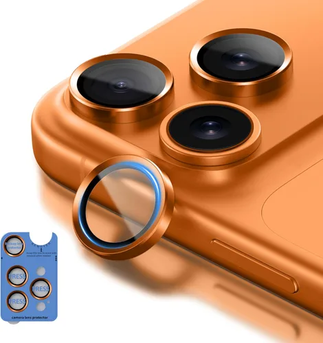 Vista 10 de Protector de lente de cámara para iPhone 17 Pro Max, vidrio templado 9H con marco de aleación de aluminio, compatible con iPhone 17 Pro/16 Pro