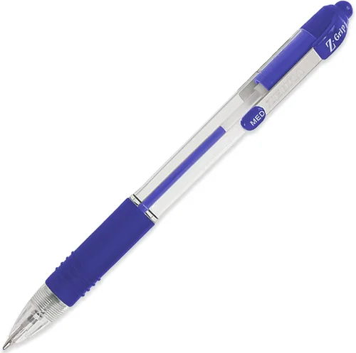 Vista 3 de Zebra Pen Z-Grip - Bolígrafo retráctil, tinta negra y azul, paquete de 12 unidades en embalaje de la marca Zebra