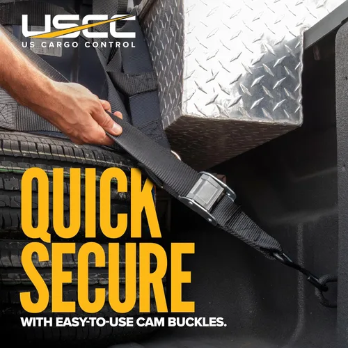 Vista 4 de US Cargo Control Redes de carga para caja de camioneta de 4.2 pies x 3.5 pies (paquete de 2), redes de carga ajustables para camiones con ganchos