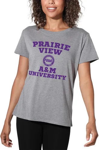 Vista 70 de Colección oficial de camisetas sueltas con logotipo de círculo envejecido universitario para mujer, jaspeado atlético