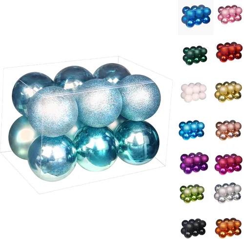 Vista 65 de Emopeak 24 bolas decorativas para árbol de Navidad, 4 estilos inastillables, decoración de árbol de Navidad, esferas colgantes para decoración