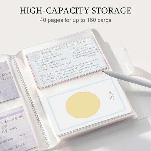 Vista 3 de BetterJonny - Organizador de tarjetas de índice de 3 x 5, tarjetas de índice de plástico transparente, bolsas organizadoras de libros, soporte