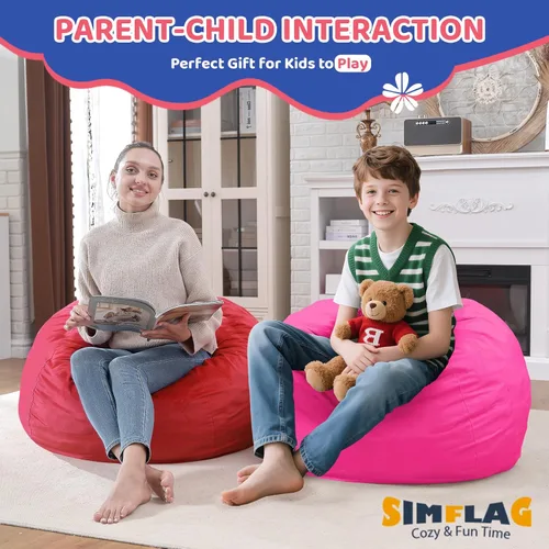 Vista 60 de Puf de 5 pies, puf grande con relleno de espuma viscoelástica, sofá puff esponjoso con funda de terciopelo holandés, puf redondo para sala de estar