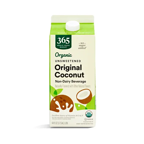 Vista 8 de 365 por Whole Foods Market, Leche de coco orgánica sin azúcar con sabor a vainilla, bebida, 64 onzas líquidas
