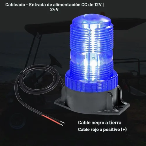 Vista 7 de WOWTOU - Luces estroboscópicas LED azules magnéticas para techo para vehículos de bomberos voluntarios, coches de policía, POV, camiones