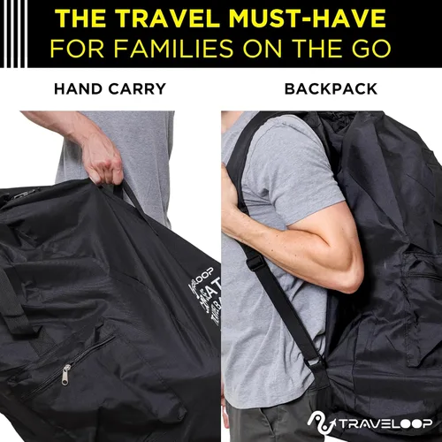 Vista 6 de Bolsa de viaje para asiento de automóvil para avión, bolsa de control de puerta de doble cierre para asientos de automóvil con correas acolchadas