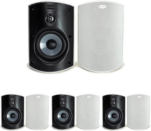 Vista 15 de Polk Audio Atrium 8 Altavoz para exteriores con potentes graves (cada uno, negro), durabilidad para todo tipo de clima, amplia cobertura de sonido