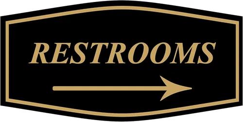 Vista 8 de Fancy Restrooms - Letrero de flecha derecha (negro) - Pequeño paquete de 1