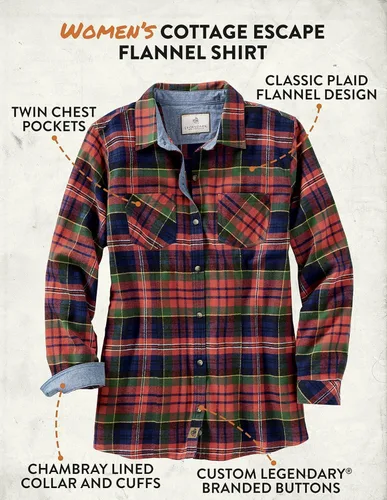 Vista 5 de Legendary Whitetails - Camisa de franela estilo leñador, para mujer
