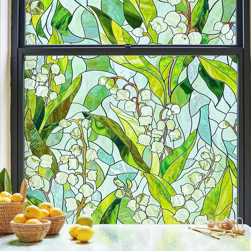Vista 10 de Película 3D para ventana de vitral, película decorativa de privacidad para ventana de baño, puerta delantera, hogar, bloqueo solar, control