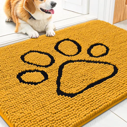 Vista 210 de Smiry Tapete para puerta de perro para patas fangosas, absorbente que atrapa la suciedad, antideslizante, de secado rápido, lavable, tapete