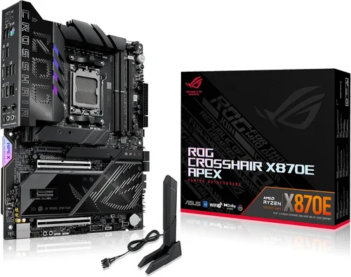 ASUS ROG Crosshair X870E APEX AMD X870E AM5 ATX Placa Base, AI Avanzado Listo para PC, 18+2+2 Etapas, DDR5, Ventilador de Memoria ROG, Tarjeta ROG