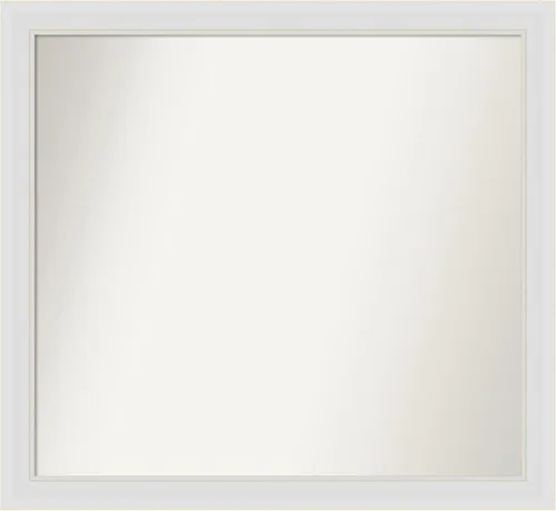 Vista 302 de Amanti Art White Bathroom Mirror for Over Sink, 25x48 Custom Made Flair Soft White Rectangle Vanity Mirror, Oversize Casual Wood Frame, Hangs