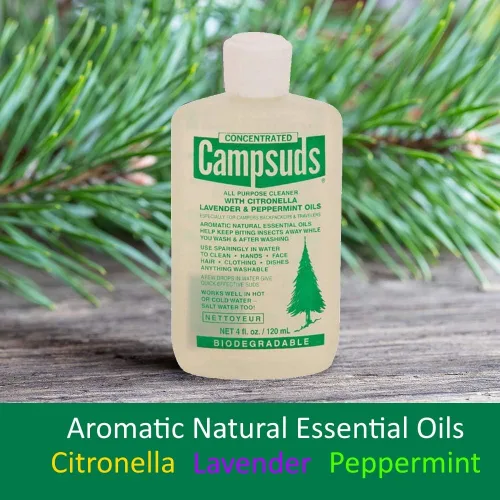 Vista 3 de Sierra Dawn Campsuds Biodegradable Camping Soap with Insect Deterrent Citronella, Lavender, Peppermint Oils - Camp Dish Soap, Shampoo, Body Wash