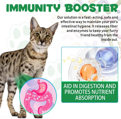 Vista 4 de Formulado específicamente para gatos, tratamiento natural de amplio espectro con probióticos, limpieza de hierbas, apoyo digestivo para todas las 1
