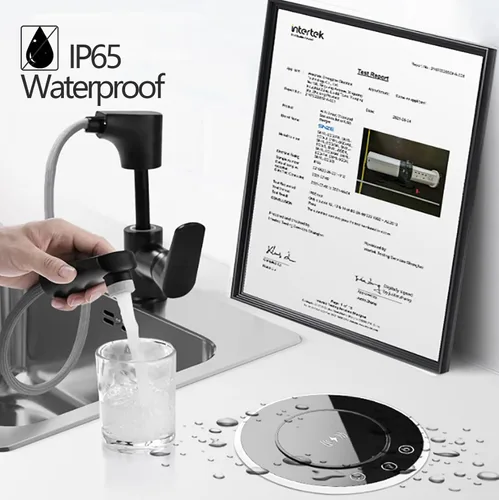 Vista 8 de German Technology - Toma de corriente motorizada para encimera, cargador inalámbrico de 15 W, toma de corriente eléctrica de encimera con 3 salidas