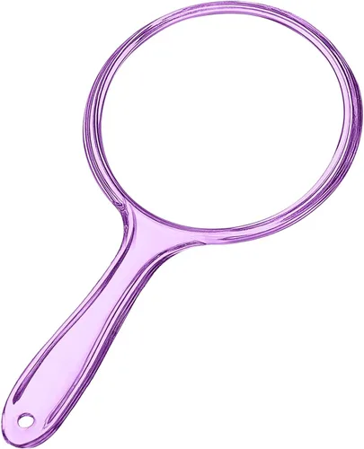 Vista 11 de D Espejo de mano con mango – 5.4 pulgadas de ancho x 10.4 pulgadas de largo, espejo de mano grande con doble cara, espejo de aumento 1X 2X
