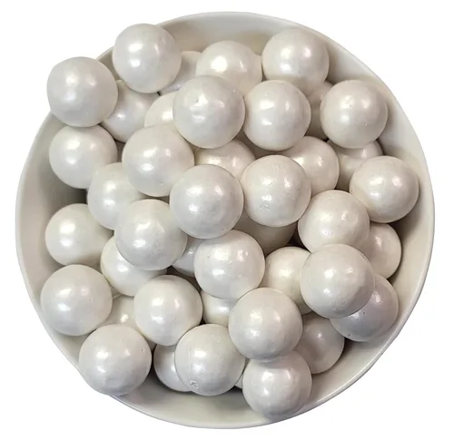 Vista 2 de White Pearl Gumballs - Bolsa a granel de 1 pulgada a 2 libras para eventos corporativos y bodas, deliciosas bolas de goma de mascar comestibles