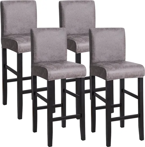 Vista 28 de FORCHEER Juego de 2 fundas negras para taburete de bar con respaldo, fundas de cuero para taburetes de bar con respaldo corto, extraíbles y lavables