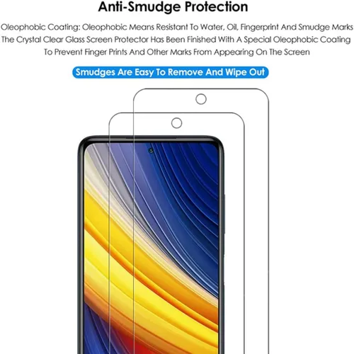Vista 4 de VIESUP Protector de pantalla transparente HD para Xiaomi Poco X3 Pro 2021 de vidrio templado - [Paquete de 2] Protector de pantalla antiarañazos