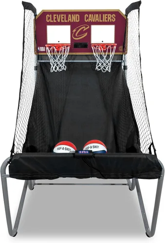 Vista 14 de Pop-A-Shot - Home Dual Shot Arcade Basketball Game with NBA Graphics l Sensor Scoring l 16 Game Modes l 7 Balls l Foldable Storage l for All NBA Fans