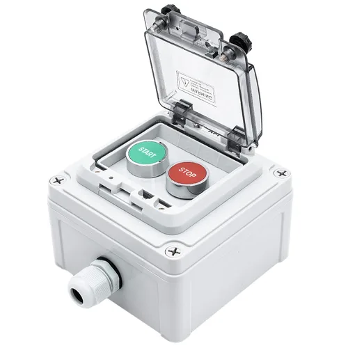 Vista 9 de IP67 Caja Impermeable para Exteriores 2 Botones Pulsadores (Letra) Botón de Parada de Emergencia Botón Pulsador Momentáneo con Cubierta Protectora