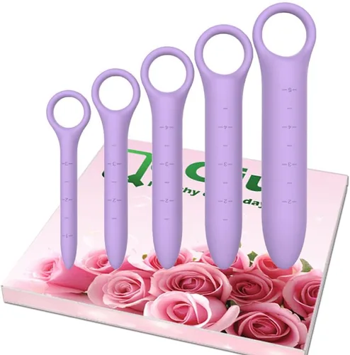 Paquete de 5 dilatadores de silicona para suelo pélvico para mujeres con escamas finas, masajeador de varita pélvica, entrenador muscular del suelo