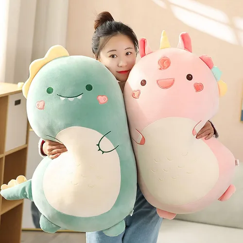 Vista 3 de Kekeso Almohada de peluche de dinosaurio, suave almohada para abrazar, lindo juguete de peluche de dinosaurio para dormir (unicornio, 23.62 pulgadas)