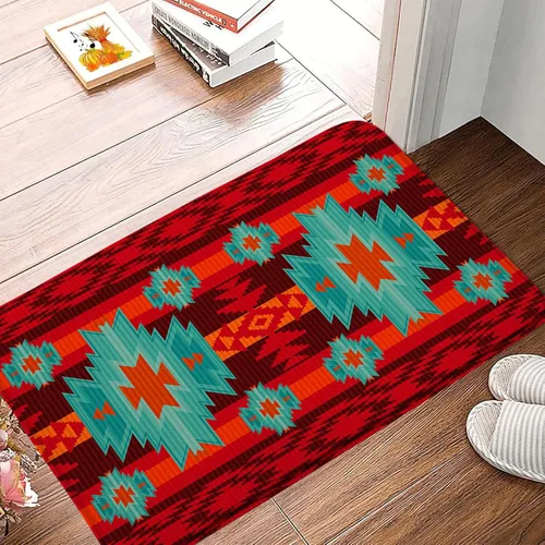 Sunhe Espuma viscoelástica de microfibra impresa, nativo americano, azteca, colorido, suroeste, navajo, abstracto, retro, tribal, geométrico,