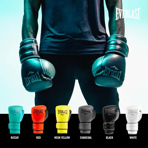 Vista 5 de Everlast Powerlock 2 Guantes de Boxeo con Cierre de Velcro Guantes de Entrenamiento de Combate Cierre de Velcro con Soporte Duradero para Mano