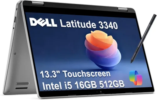 Dell Latitude 3340 3000 2 en 1 FHD - Laptop empresarial con pantalla táctil FHD de 13 pulgadas (Intel 10-Core i5-1335U (> i7-1255U), 16GB DDR5,