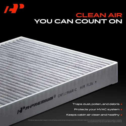 Vista 3 de A-Premium Filtro de aire de cabina de 2 piezas con carbón activado compatible con modelos Honda y Acura: Civic (01-05), CR-V (02-06), Element