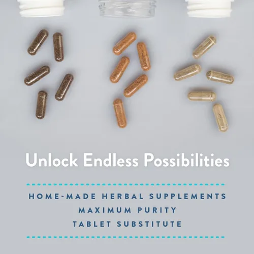 Vista 6 de PurecapsUSA – Empty Gelatin Pill Capsules Size 0 1,000 Joined Pills Black/Blue Non-GMO Certified SLS, Gluten, Preservative Free